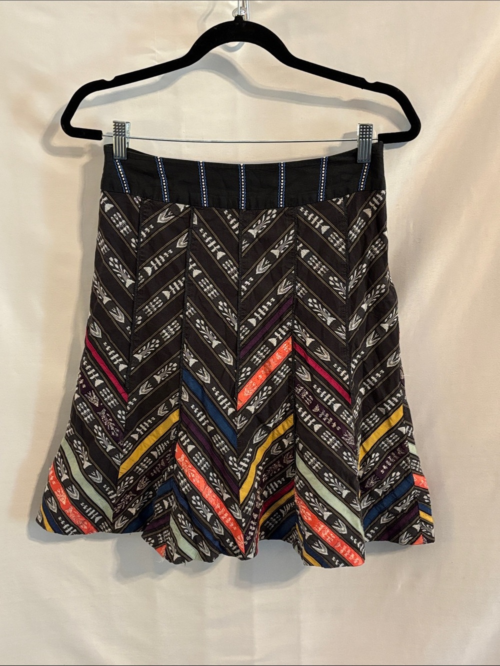Floreat Anthropologie Fit and Flare Pleated Black Skirt 0